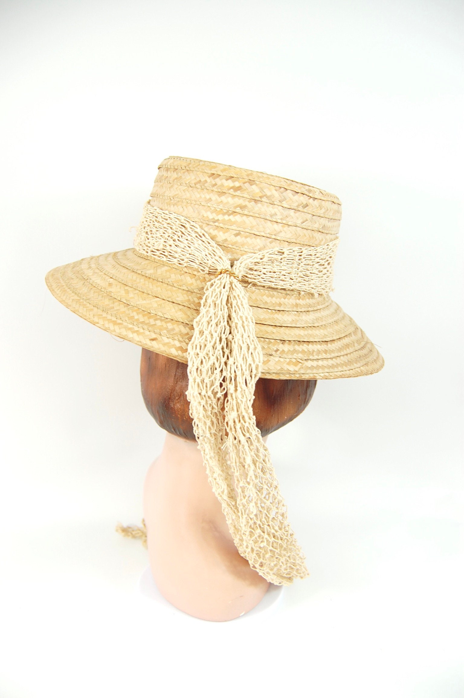 1950s Straw Beach Hat / Nautical Kitschy Pool Party Beach Etsy