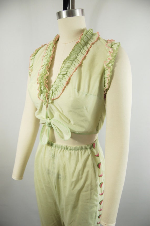 1950s Mint Green Pajama Set / size 34 / Rogers Li… - image 4