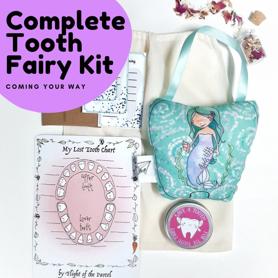 Girl tooth fairy pillow kit tooth fairy set customizable Etsy
