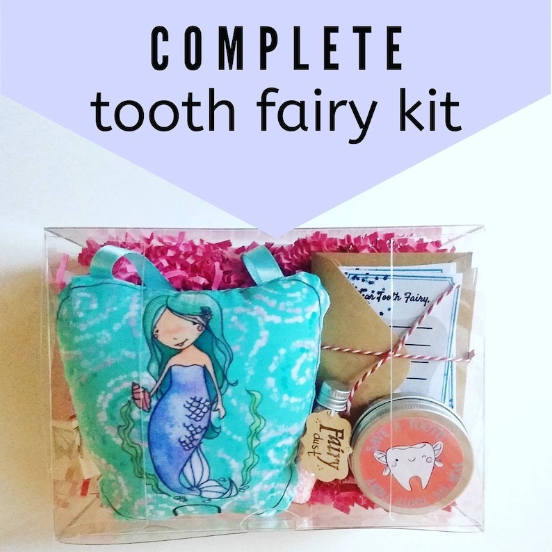 Girl tooth fairy pillow kit tooth fairy set customizable image 0