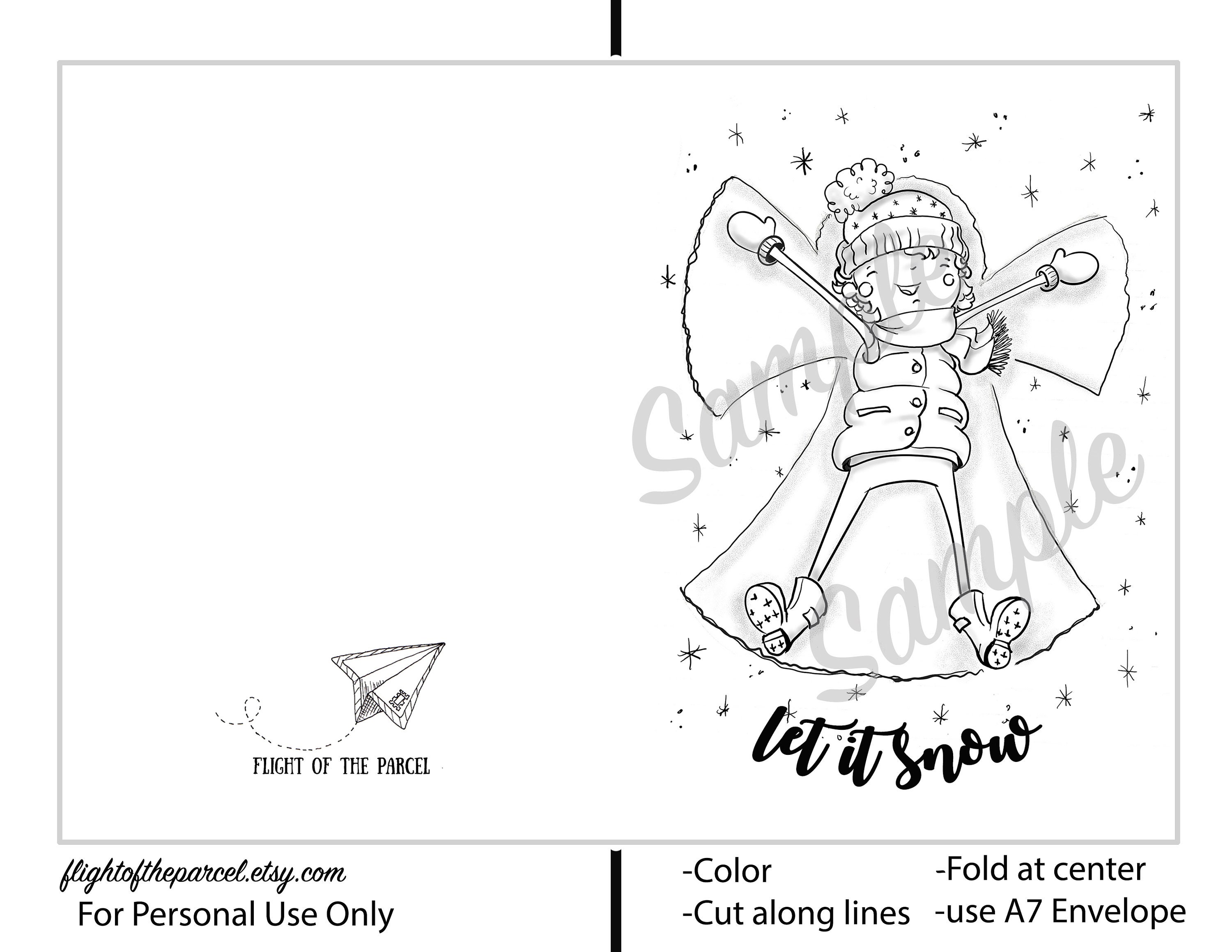 PRINTABLE Card coloring sheet card Downloadable PDF | Etsy