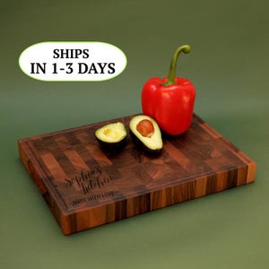 Large Walnut End Grain Cutting Board Personalized