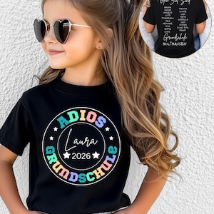 Grundschule Abschied 2026 T-Shirt Personalisiert Abschluss 4 Kasse Gruppen Design Grundschulzeit  Tschüss 4 Klasse Shirt Jungs Mädchen