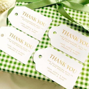 Etichette regalo di ringraziamento - Etichette regalo personalizzate, etichette stampate in lamina personalizzate, etichette regalo per le feste, bomboniere per le feste, etichette di carta