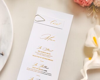 Personalized Menu For Wedding - Custom Paper Menu, Wedding Menu, Wedding Table Decor, Premium Menu, Foil Printed Menu, Menu with Place Card