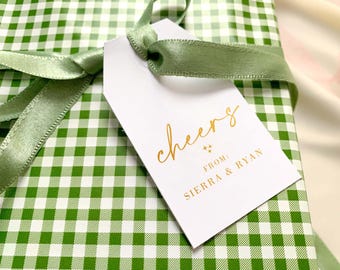 Personalisierte Geschenkanhänger für den Urlaub - Danke Tags, folienbedruckte Tags, maßgeschneiderte Geschenkkarten, Urlaub Gefälligkeiten, Geschenk für Gäste