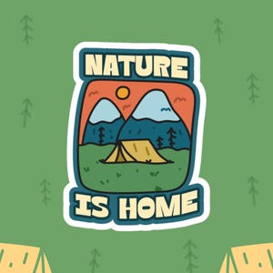 Outdoor Adventure Stickers, Nature Camping Planner, Hiking Water Bottle Label, Nature Lover Gift, Wilderness Laptop Sticker, Forest Camping