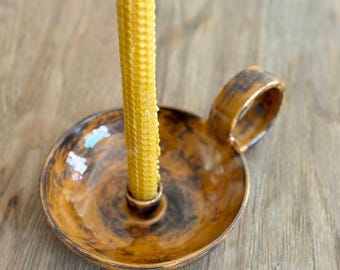 Handmade Rustic Large Candle Stick - Ceramic Candle Stick Holder - Retro Candlestick Holder Centerpiece - Unique Farmhouse Candlestick