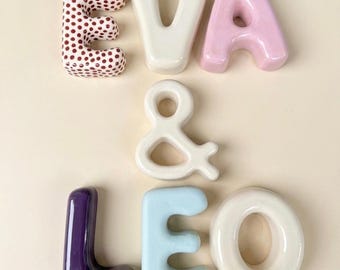 Handmade Ceramic Bubble Letter - Hand Painted Letters