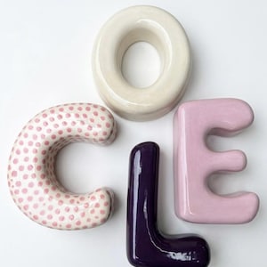 Ceramic Bubble Letter : Personalized Nursery Wall Decor image 5