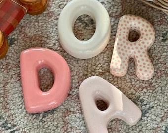 Handmade Custom Ceramic Letters - Personalized Bubble Names