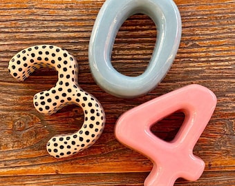 Ceramic House Number Sing - Personalized Ceramic Bubble Number