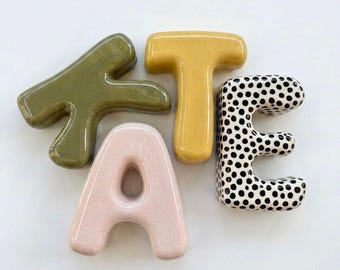 Personalized Ceramic Baby Name Wall Decor - Custom Ceramic Bubble Letters