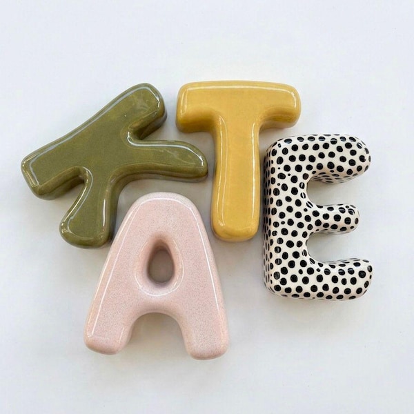 Personalized Ceramic Baby Name Wall Decor - Custom Ceramic Bubble Letters