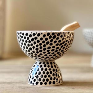 Dalmatian Print Ceramic Incense Holder, Modern Boho Smudge Pot
