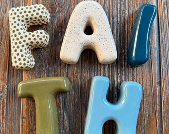 Ceramic Bubble Letter - Personalized Nursery Wall Decor