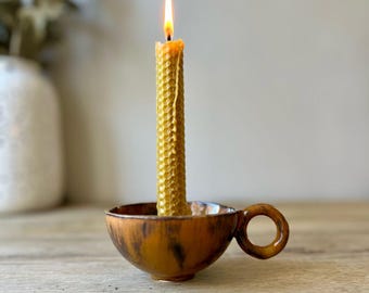 Vintage stijl keramische dinerkaarshouder - Handgemaakte kandelaars - Minimalistisch decor Kaarshouder - Meditatiecadeau - Huwelijkscadeau