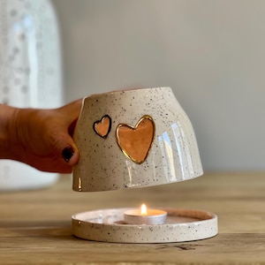 Handgemaakte keramische hartwassmelter: etherische olieverspreider