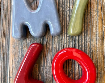 Custom Bubble Letter For Kids Room - Handmade Ceramic Letter