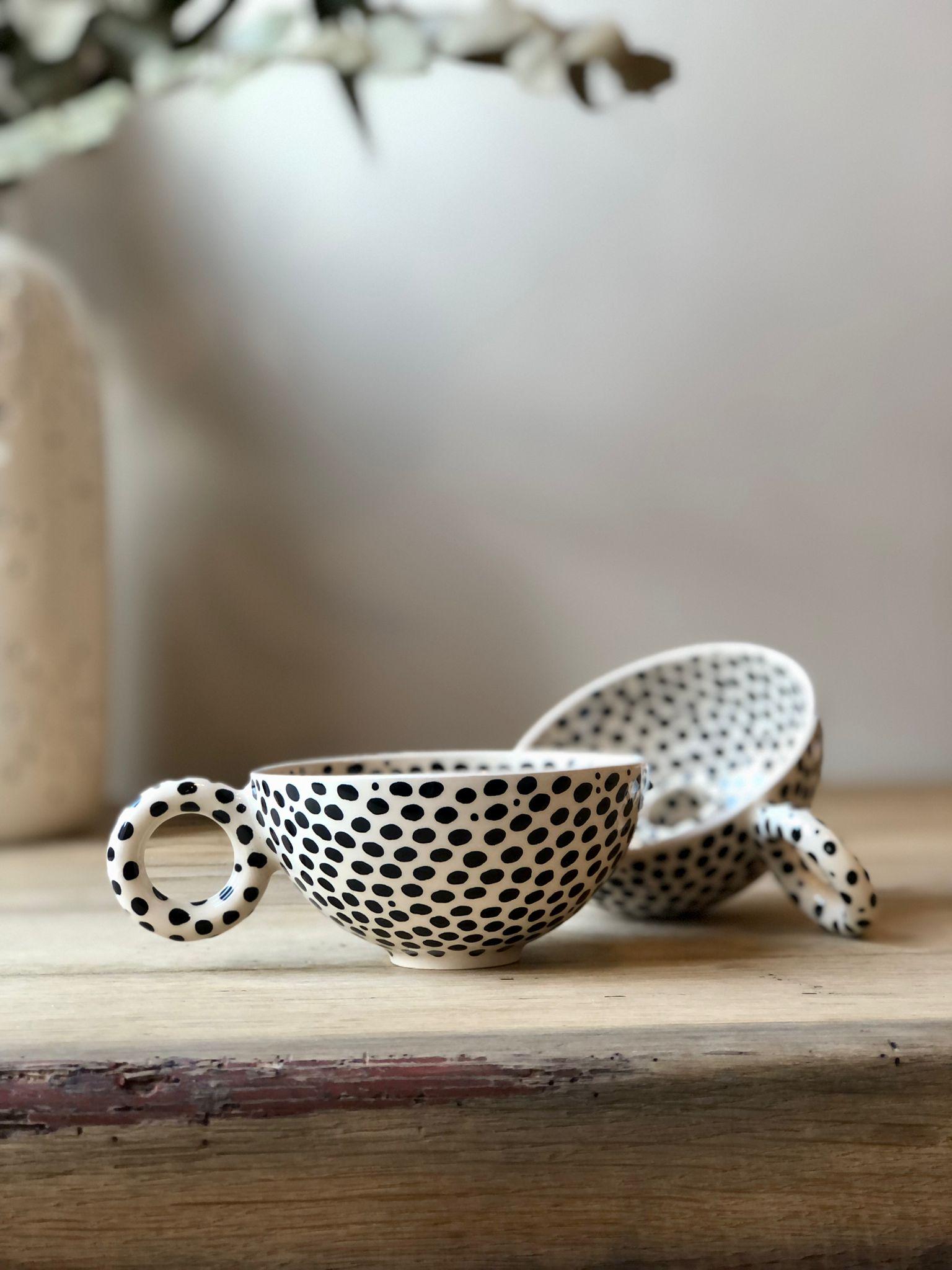 Handgemaakte zwart gespikkelde kandelaar - moderne onyx kandelaars - eettafeldecor - minimalistische kandelaars - keramiek cadeau