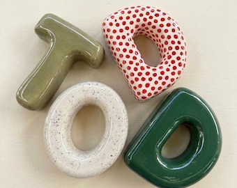 Personalized Ceramic Colorful Letter -  Handmade Ceramic Bubble Letters
