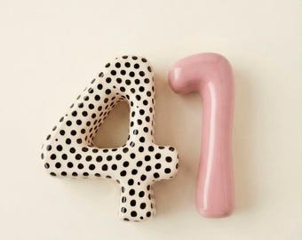 Handmade Ceramic House Numbers - Modern Address Sign
