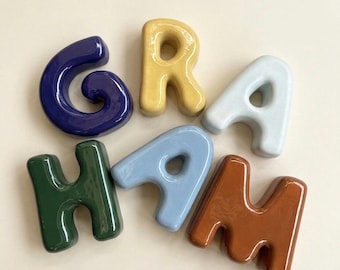 Ceramic Bubble Letter : Personalized Nursery Wall Decor