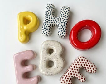 Personalized Clay  Handmade Letters : Ceramic Letter