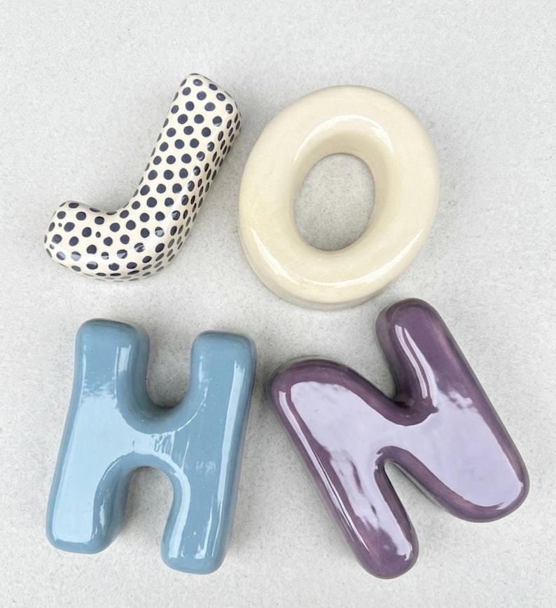 Ceramic Bubble Letter : Personalized Nursery Wall Decor image 13