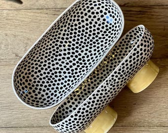 Handmade Decorative Ceramic Bowl - Oval Serving Platter