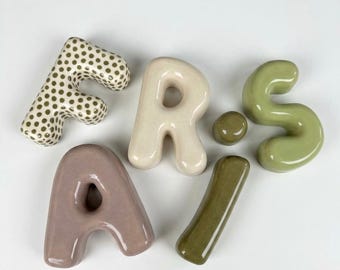 Handmade Clay Letter Name - Hand Painted Letters