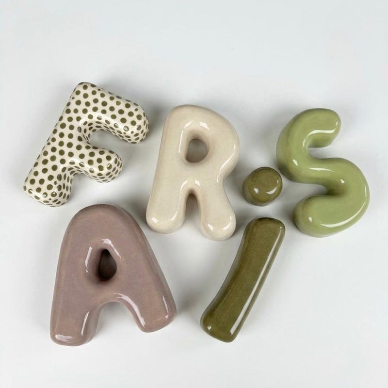 Hand Lettering Guide Numbers Painted Clay Letters - Etsy