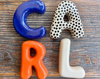 Polka Dot Ceramic Letters - Ceramic Sing Name