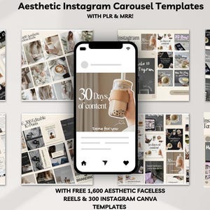 Estetiska Instagram-karusellmallar | PLR och MRR