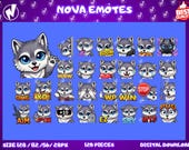 Wolf Emote Pack, Twitch Emotes PNG, Discord Emotes Bundle, Chibi Wolf Emoji for Streamers, Kick Emotes, Static PNG Emotes, Instant Download