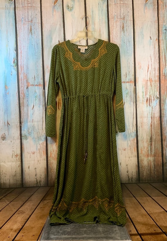 Vintage 90’s Key Lime Pie Embroidered Prairie Dres