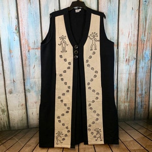 Vintage Venus Imports 100% Cotton Button zip Duster Vest Size L