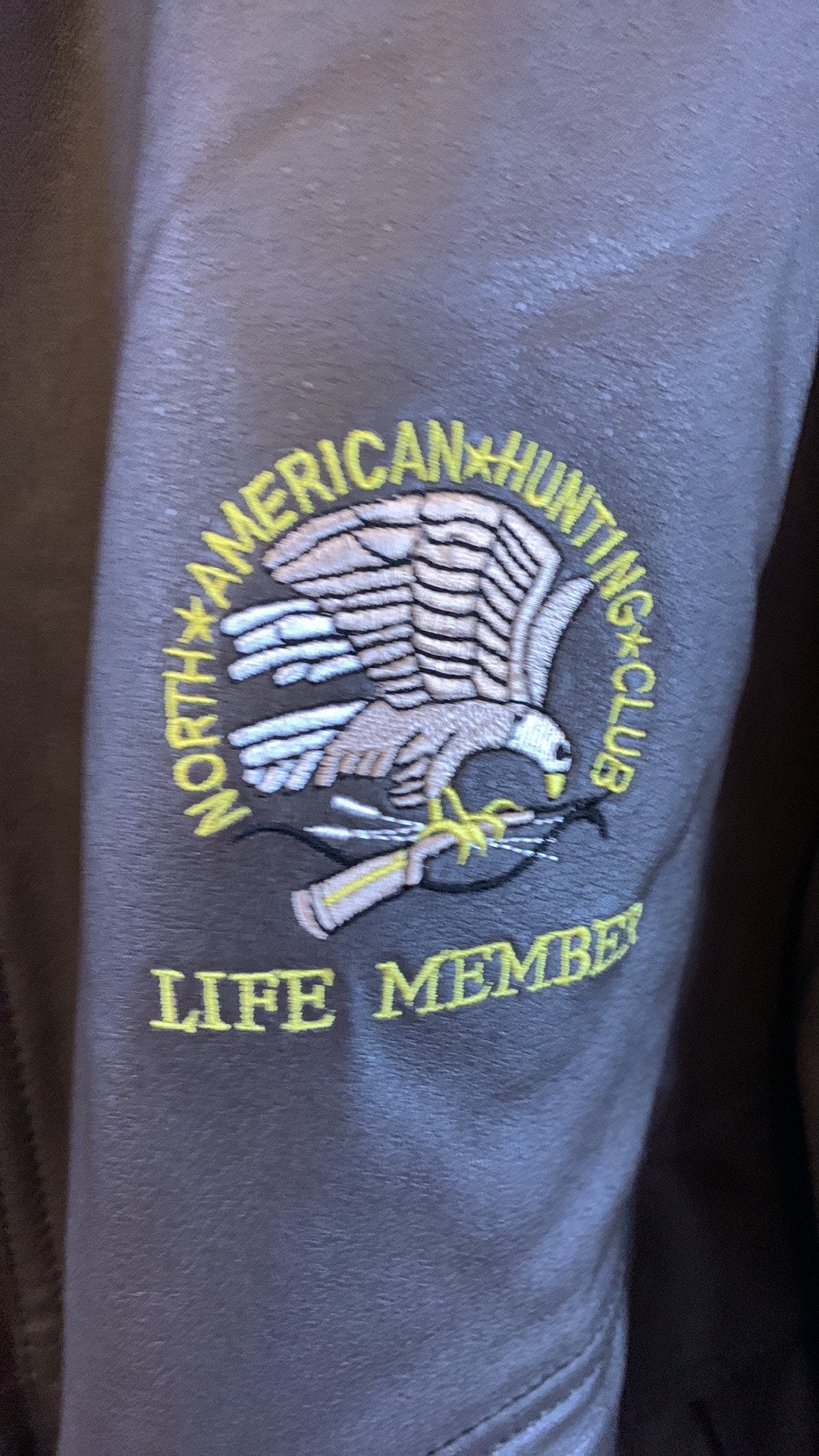 North American Hunting Club Life Member Leather Bomber Jacket Men's  XXL (J2)