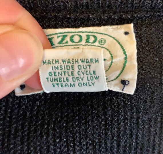 Vintage Lacoste Black Knit V-Neck Sweater Size M - image 5