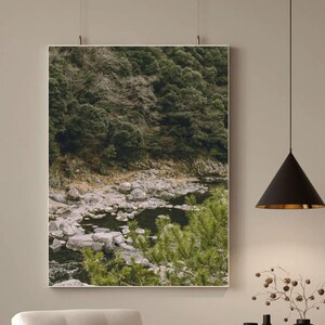 Peaceful River in Hyogo Prefecture, Japan - Fine Art Landscape Photography Print for Home Decor, Wall Art Japandi Style, Digital Download