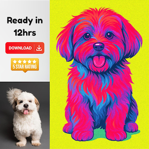 Pop Art Set of 3 Portrait Custom Dog Watercolor Portrait Pop Art Print Vibrant Portrait Pet Painting Digital Art Print Andy Warhol Style