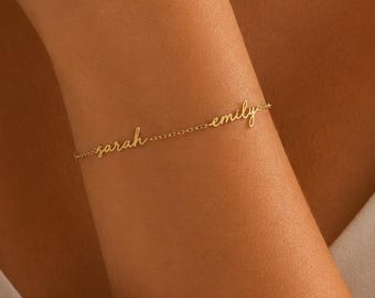 Armband med flera namn, armband med två namn, armband för babynamn, anpassat namnarmband för kvinnor, barnnamn, fin mors dag-present till mormor