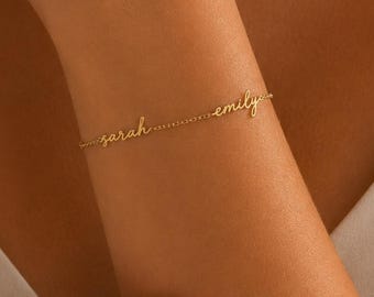 Armband med flera namn, armband med två namn, armband för babynamn, anpassat namnarmband för kvinnor, barnnamn, fin mors dag-present till mormor