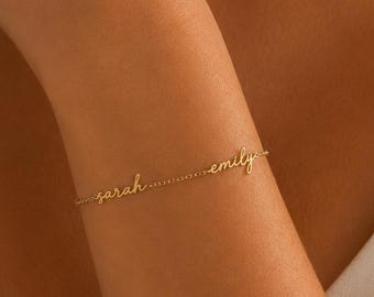 Armband med flera namn, armband med två namn, armband för babynamn, anpassat namnarmband för kvinnor, barnnamn, fin mors dag-present till mormor