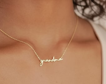 Collar delicado para abuela, collar de plata de ley, regalo para abuela primeriza, regalo perfecto de Navidad, regalo para mamá primeriza