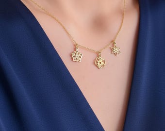 Gepersonaliseerde geboortebloemketting, geboortebloemboeketketting, omacadeau, familieboeketcadeau, Valentijnsdagcadeau, Moederdagcadeau