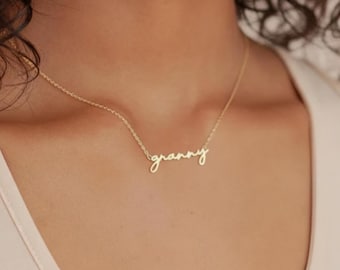 Dainty Granny Necklace, Sterling Silver Granny Necklace, Grandma Necklace, Gift for New Granny, Perfect Christmas Gift, New Mama Nana Gift