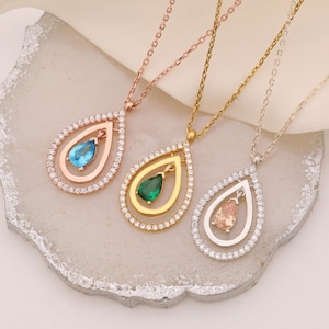 Custom Birthstone Necklace, 14K Gold Diamond Necklace, Anniversary Family Gift for Mom, Bridal Gift for Grandma, Mothers Day Gift for Her