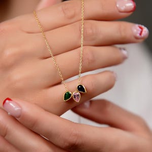 Familie Birthstone Halskette, Oma für Halskette, Mütter Halskette, personalisierte Birthstone Charms, Custom Birthstone Halskette, Geschenk für Mama