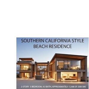 California Style Mansion - 5 bedrooms, 4.5 bathrooms with Pool, Schematic Design Technical CAD Set.  Overall size (72&#39; x 103&#39;)  IN METRIC